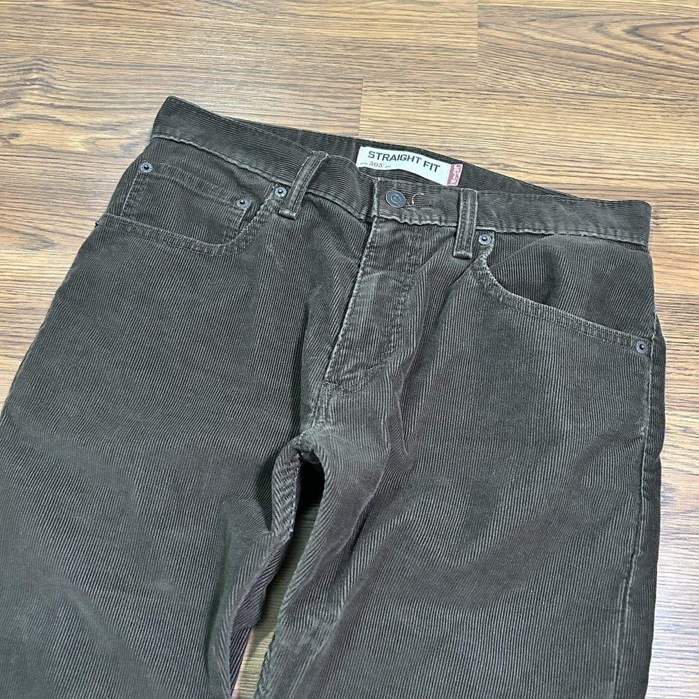 Levis 505 Mens 31x30 Corduroy Pants Brown Straight Fit Casual Workwear Preppy - Picture 2 of 13